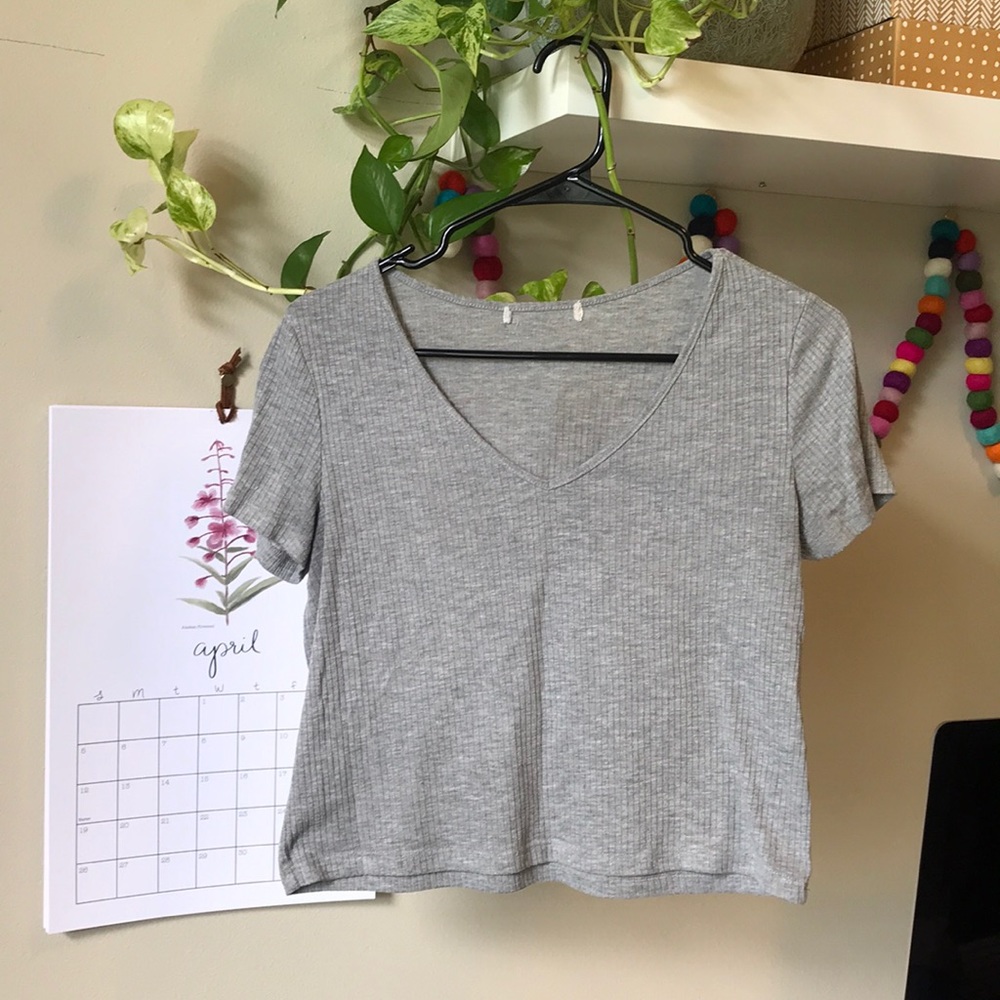 Gray crop top